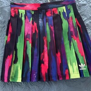 Adidas Pharrell Williams Camo Pleated Mesh Skirt Multicolor AO3161 Size S